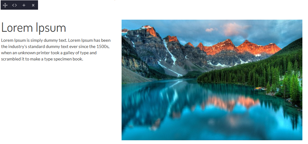 View of a block in edit mode