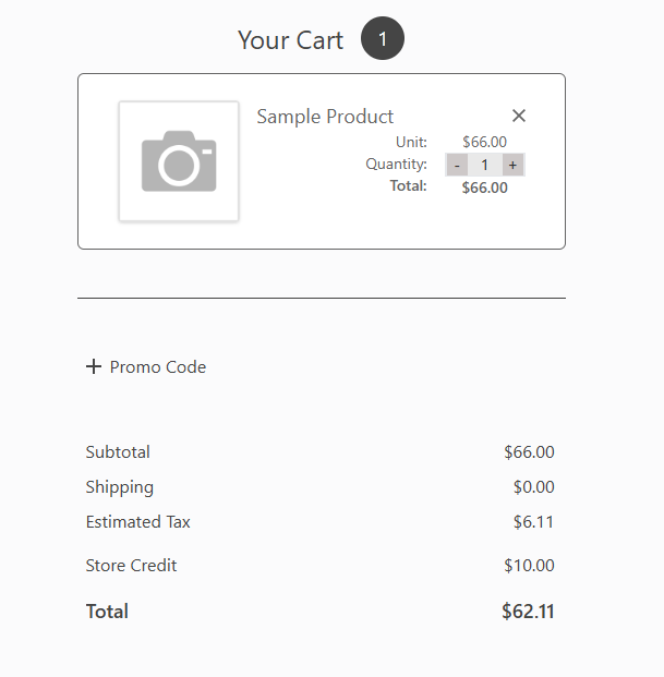 How applied gift certificates appear at checkout