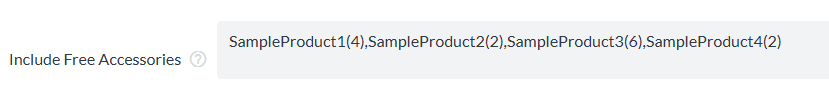 Changing the qty of free accessories