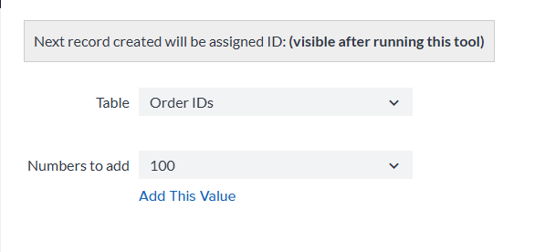 Selecting the increments to increase the IDs by 