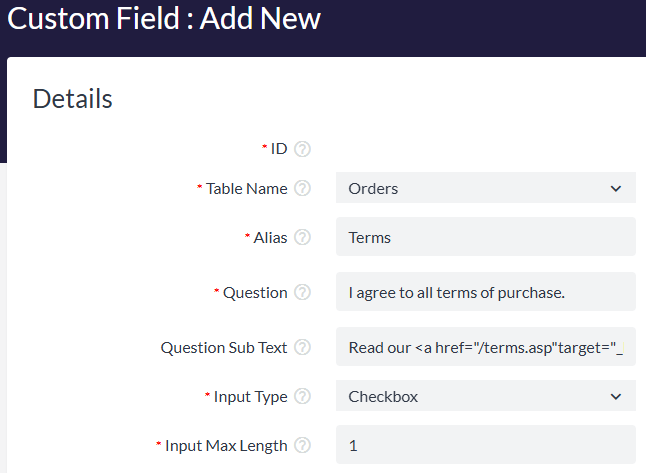 Setting the character limit