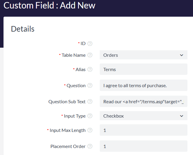 Setting the display order