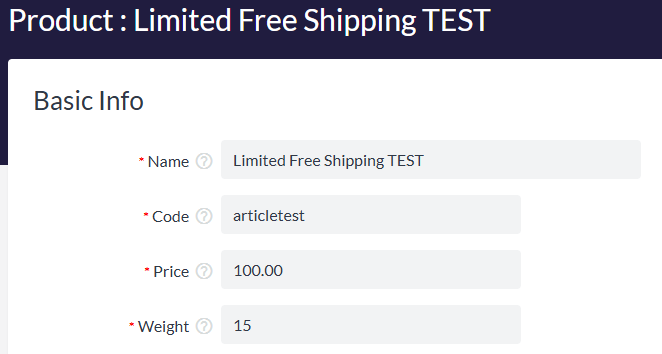 Editing the weight of a product