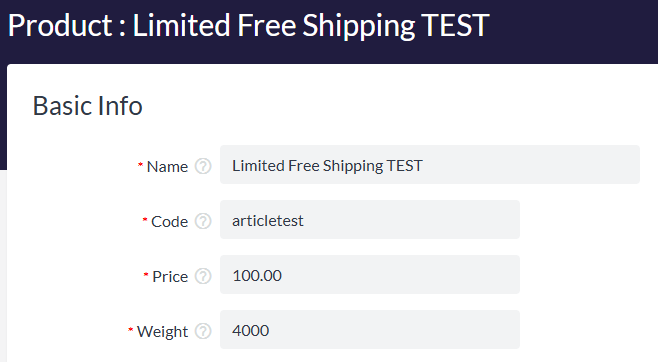 Editing the weight of a product Editing the weight of a product