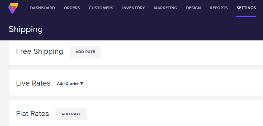 Creating a shipping rate