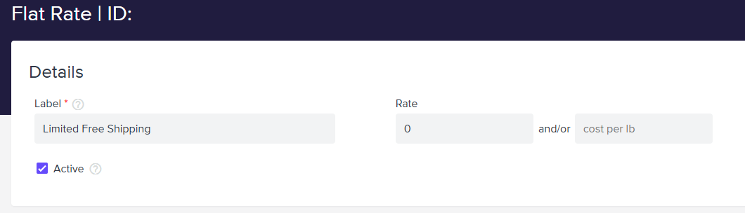 Setting up a new shipping method