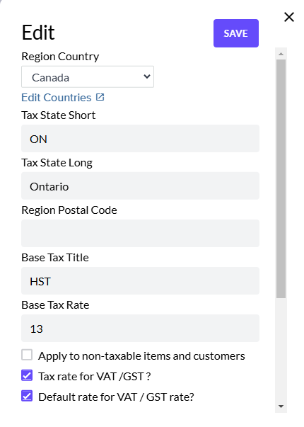 Editing the Base Tax Title to display HST for a Canadian province. Editing the Base Tax Title to display HST for a Canadian province.