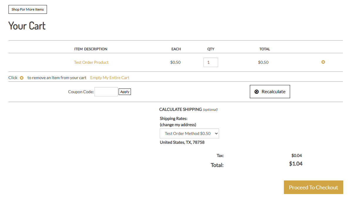 Viewing the cart Viewing the cart