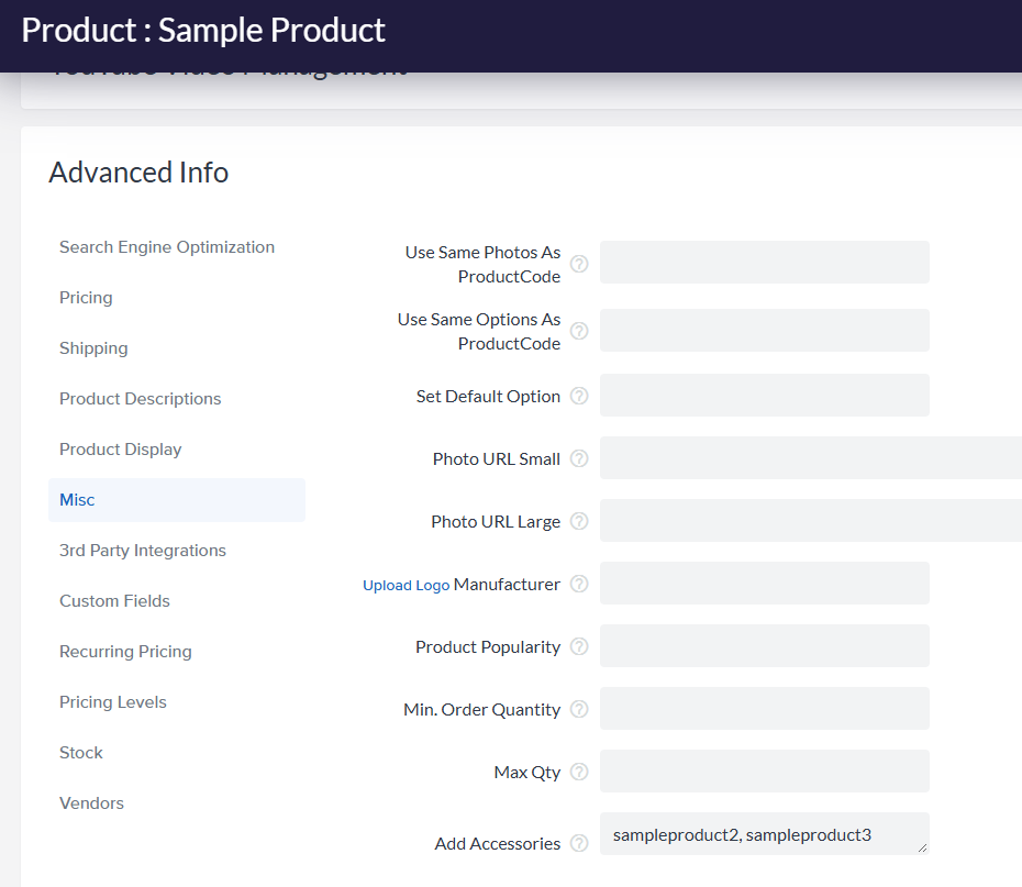 Adding accessories to products