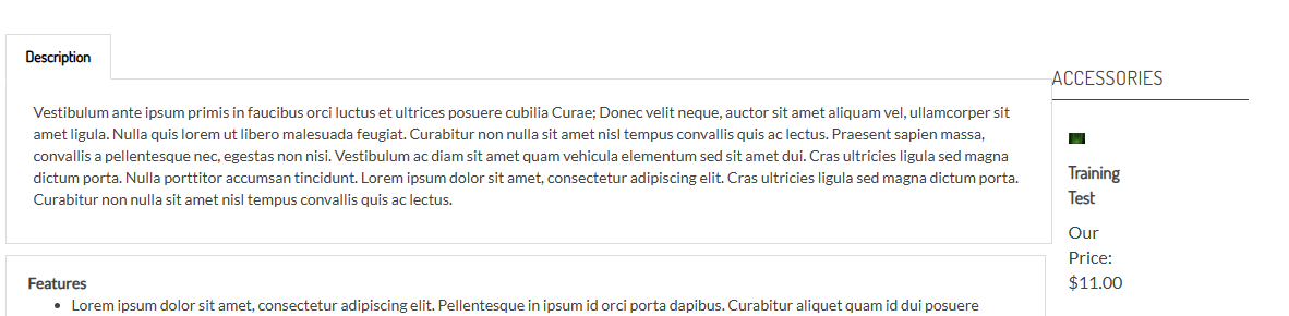 Storefront view of product accessories