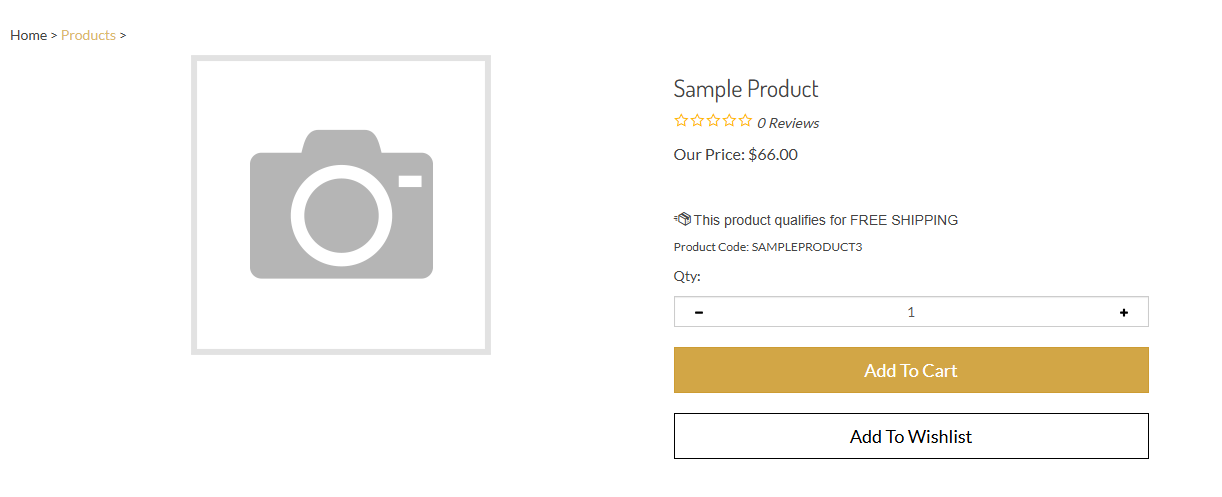 Product with Add to Cart button.