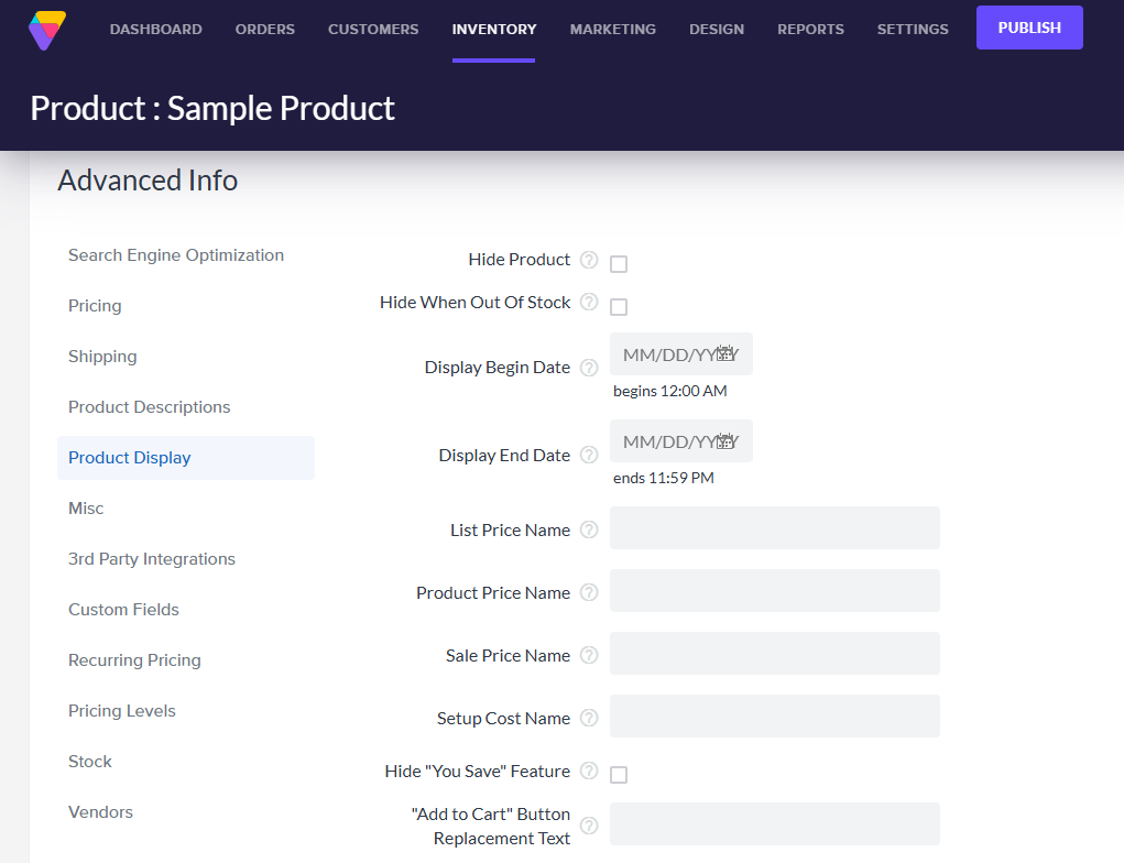 Products Advanced Info Products Advanced Info