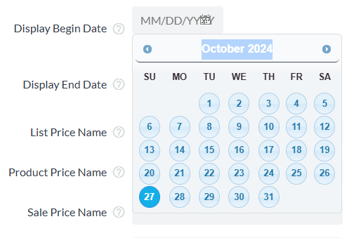 Adding dates to the Display Date Field