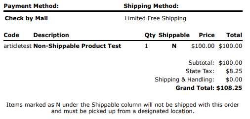 View of the invoice to customers 