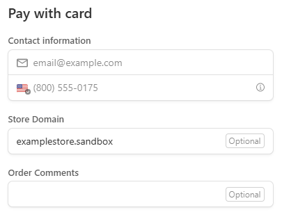 Setting up the purchase of a sandbox store